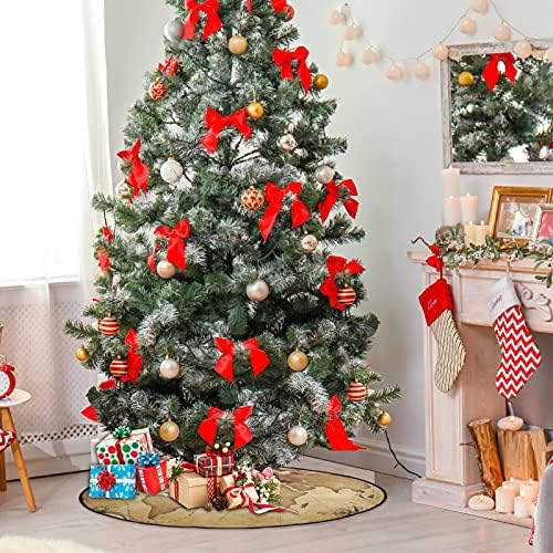XIGUA božićno drvce Mat Svijet Karta Slikanje akvarela božićno drvce Stand Mat Božićno drvce suknja Xmas Odmor za home Dekoracije 28.3inch