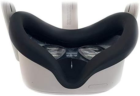 Tataco VR Silikonski poklopac za oči za Oculus Quest 2-Znoj otporan na znoj, bez klizanja, bez klizanja, crno/plava/crvena